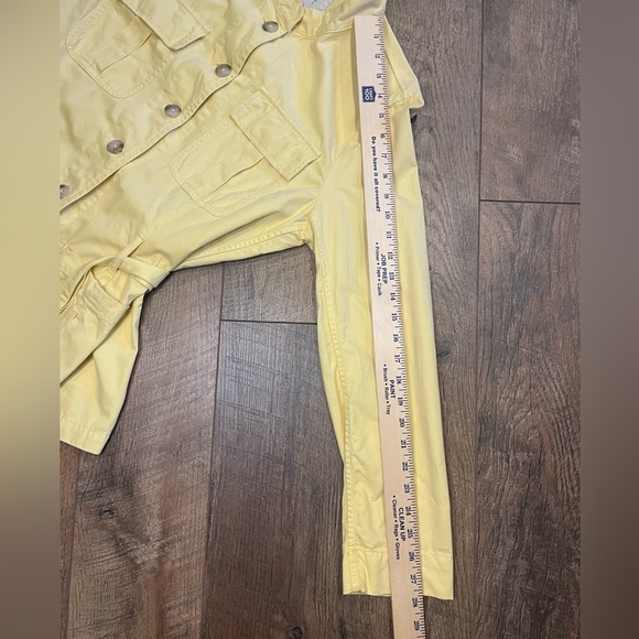 LOFT Women’s Large Yellow Utility Jacket Belted Safari Style 100% Cotton - Picture 7 of 10